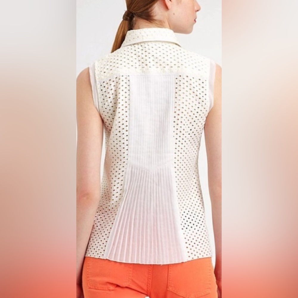Tory Burch White Sleeveless Blouse - Picture 9 of 14
